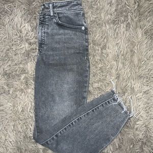 Express Grey Washed Curvy Skinny Jeans